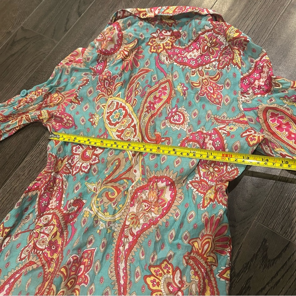 Paisley Print Button-Down Shirt for Women - Picture 6 of 7